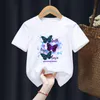 T-shirts blancs pour enfants, imprimé Floral, aquarelle, papillon, cadeau pour filles africaines, vêtements pour bébés, hauts mignons, goutte