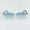 endless diamond sunglasses frames 3524012 with teal wood sticks and 56mm lens