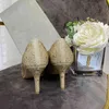 Luxus Kleid Schuhe Designer Strass Pailletten 5 7 9 cm Sexy Stiletto Heels Braut Hochzeit Silber Kristall Pumps mit Box