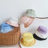 Yaz Bebek Güneş Şapka Nefes Örgü Erkek Kız Kova Şapka Açık Düz Renk Çocuklar Panama Şapka Çocuk Plaj Balıkçı Kap