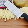 Stainless Steel Potato Chip Slicer Dough Vegetable Fruit Crinkle Wavy Knife Cutter Chopper French Fry Maker Tools