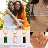 Colliers pendants Charme de zircone cubique de luxe pour femmes Tone dor￩ en acier inoxydable CL Col de bijoux de collier