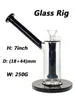 Glazen Waterpijp Rig/Bubbler voor roken bong 7inch Hoogte met zwarte perc met 14mm vrouwelijke en kom 2500g gewicht BU072