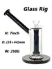 Cam Nargile Teçhizatı / Fıskiye bong 7 inç Yükseklik, 14 mm dişi ve kase 2500g ağırlık BU072 ile siyah perc ile