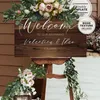 Party Decoration Artificial Flower Rose Peony Welcome Wedding Gäst Bakgrund Väggbågskort Q9x2Party