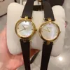 Causal Fashion Ladies Watch 27MM 32MM Leather Strap Women Quartz Watches Gold Wristwatches monter luxury female clock