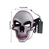 Halloween Horror LED Maschera a forma di teschio Luce fredda Maschere luminose Danza Glow In The Dark Festival Cosplay Maschera di Natale spaventoso per donne Uomini Feste in maschera