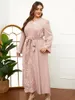 Plus -klänningar för år 2022 Casual Women's Wedding Dress Girl Style Long Abaya FashionPlus