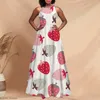 Noisydesigns Pink And Red Strawberry Women's Summer Backless Dress Lady Sweet Elegant Evening Party Formal Robe Classy Maxi 220627