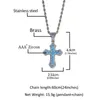 Hangende kettingen kubieke zirkonia rood kruis ketting voor mannen roestvrij staal roze blauw bling glanzende hiphop sieraden