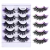 Dikke lange meerlagige kleur valse wimpers 5 paren stel zacht licht herbruikbare handgemaakte 3D mink nep lashes extensions make -up voor ogen 8 modellen dhl