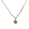 Chaînes Coude fait à la main Perle Hetian Jade Collier 14k Or Élégant Rétro Tempérament Clavicule Chaîne Femmes Cadeau Fête En GrosChains