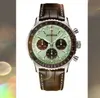En vente grande mode hommes chronomètre montre 45mm tous les sous-cadrans ceinture en cuir de travail chronographe mouvement à quartz montre-bracelet noble et élégante Montre De Luxe cadeaux