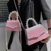 Mini borse con motivo coccodrillo sfumato con manico in perla 2021 Nuova borsa da donna in pelle PU Bella borsa a tracolla a tracolla