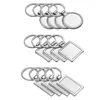 Nyckelringar bitar sublimering tomt nyckelring metall värmeöverföringskort nyckelringar för DIY hantverk levererar 3 ShapesKeychains Emel22