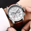 Mens Watches LIGE Top Brand Leather Chronograph Waterproof Sport Automatic Date Quartz Watch For Men Relogio Masculino 220325