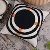 Boho Etnisk stil vävt tuftat kastkudde fall 3D broderi svart orange geometriskt mönster dekorativt kudde täckning f cx220331276t