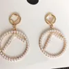 Luxury Women Pearl Earrings Designer Circle Stud Earrings High Quality Fashion Jewelry Damenohrringe