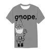 T-shirts voor heren Hiphop Summer Gray Man T-shirt Fashion Cartoon Dier T-shirt Highstreet Korte mouw O-Neck Polyester pullover T-shirtmen's