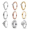 2022 New Autumn Signature Ring 925 Sterling Silver Regal Swirl Tiara Rings For Women Beaded Crown Ring Fine Jewelry