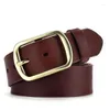 Belts Top Leather Cowboy Retro Cowhide Belt 100% Genuine Men's Waist Alloy Buckle Strap For Male Wide Luxury CummerbundBelts Fred22