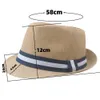 Cappelli Jazz di paglia retrò da uomo Cappello Fedora estivo Cappello Fedora da uomo Classico cappello Panama da spiaggia