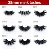 25mm mink lashes 100% handmade natural thick Eyelash wispy makeup extention tools 3D mink hair volume soft false eyelashes