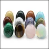 Konst och hantverk Arts Gifts Home Garden 30mm Egg Crystal Natural Stone Craft Smycken Chakra Reiki Healing Energy Prot Dhzo0