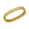 Bangle Office/Career Bangles Bangles Stone Crystal For Women Casal Gold Color Charm Bracelets Dubai Jóias Presente de Natal Feminino Lars22
