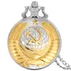 Montres de poche Mode URSS Soviétique Faucille Marteau Style Montre À Quartz Collier Pendentif En Argent Horloge CCCP Russie Emblème Communisme Cadeau Thun22