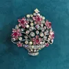 Pins Brooches Muylinda Renaissance Design Vintage Rhinestone Flower Basket Oil Painting Fashion Jewelry For Women Lady GiftPins