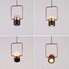 Pendant Lamps Plated Lights Rose Gold Postmodern Led Wrought Iron Nordic Simple Suspension Lamp Dining Room Bedroom Hanglamp LightPendant