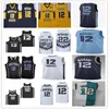 Homem Ja Morant #12 High School Crestwood Knights Basketball Jerseys Ed Black White Green Navy Amarelo Split Murray State Racers Grizzlie Jersey