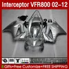 هيكل السيارة لهوندا VFR800 VFR 800 RR CC 800RR Interceptor 02-12 Body 129No.13 800CC VFR800RRR 02 03 04 05 05 06 07 VFR-800 2002 2009 2009 2012 2012 2012 Fairings Glossy Silvery