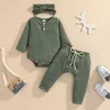 Citgeett Autumn recém -nascido bebê garotas cenas de roupas sólidas mangas compridas tampas de calça elástica de calça para a cabeça J220711