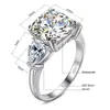 Massive 5 CT Cushion Moissanite Ring Woman D Color Sterling Silver 925 With Big Stone Certified Luxury Jewelry For Engagement