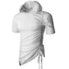 Erkek Tişörtler 2022 Erkek Yenilikçi Hip Hop Kısa Kollu Yan Fermuar Kapşonlu Tişört Katı Swag Genişletilmiş Tees Moda Kent Giyim M-3XL