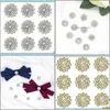 50 Pcs Rhinestone Embellishments Crystal Decoration Brooch Button Flatback Diy Craft For Flower Headband Dress Accessory 14Mm (Sier) Drop De