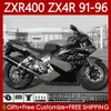 Karosserie-Kit für KAWASAKI NINJA ZXR 400 CC ZX4R ZXR400 ZX-4R 91 92 93 94 95 96 138Nr. 180 Karosserie ZX 4R ZXR-400 Grau Schwarz 1991 1992 1993 1994 1995 1996 400CC 91-96 OEM-Verkleidung