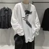 T-shirt a maniche lunghe autunnali Fashion Sliose Ulzzang Print Tops Hip Hop Tople Tascing da uomo Abbigliamento abiti in stile coreano 220512