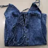 Nclagen kadın elastik denim kalça paketi elbise çizme askı kılıfı mini vücut vestcon kulübü mujer sıska yaz elbiseler 220426