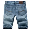 Sommar män denim shorts klassisk svart blå tunn sektion mode slank affärer casual jeans manlig varumärke 220408