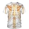 Męskie koszulki 3D Human Bones Print T-shirt Men 2022 Summer O Neck TEE TEE TOPS Zabawne strój w stylu męskie ubrania swobodne