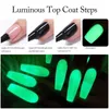 NXY Żel na paznokci Luminous Top Coat Semi Stały blask w ciemnym fluorescencji Soak Off UV LED Larnish Lacks S dla Manicure 0328