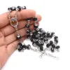 Cristallo Rosario Collana con croce perline perline perline cattoliche dei santi preghiera forniture regali