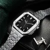 for Apple Watch Cases Luxury Premium Stainless Steel AP Modification Kit Protective Case Band Strap Cover iwatch 44mm 45mm