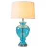 Table Lamps Blue Gourd Vase Glass Lamp For Living Room Bedroom Bedside 220v 110v EU Plug Art DecoTable