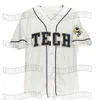Xflsp GlaC202 Tech Yellow Jackets ACC Custom Baseball Jersey Stiched Nom et numéro Expédition rapide de haute qualité