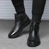 패션 PVC 장화 플랫 galoshes 남자 블랙 Rainboots 블루 고무 발목 부츠 버클 Botas