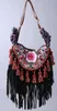 Bolsos de noche clásicos negros hechos a mano mujer bordado étnico lienzo de mensajero de hombro bagsevening